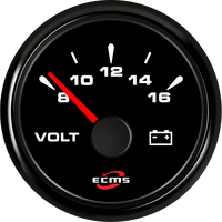 Meteran Voltmeter Mobil Mesin Diesel Putih 52mm 8-16V