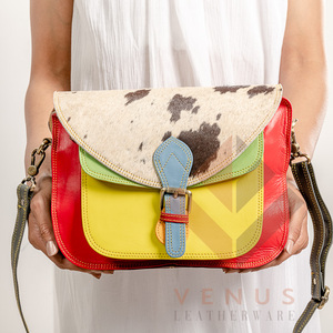 LW Sac à bandoulière en cuir véritable pour femmes avec pompon Lady Sling Bag Sac à bandoulière en cuir à franges pour filles - Product Image 1