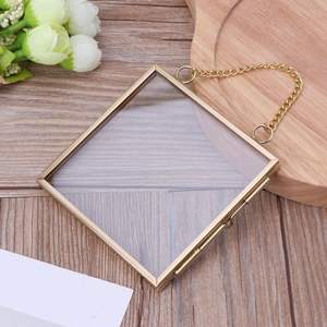 Creative DIY Chain Retro Metal <b>Photo</b> <b>Frame</b> High Translucent <b>Glass</b> <b>Photo</b> <b>Frame</b> Specimen Folder 2 Size Optional - Product Image 5
