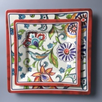 Vaisselle en mélamine vintage réglage fleurs fantaisie garniture rouge casserole couverte plat de service plusieurs tailles et personnalisable