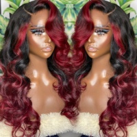 Wig Rambut Asli Natural Wave Long Straight Dark Blue Frontal Glueless, Wig Rambut Manusia Virgin Blue Lace Front Mewah untuk Wanita