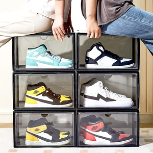 Customized Logo <strong>Stackable</strong> Shoe Storage Box <strong>Crates</strong> <strong>Plastic</strong> Clear Sneaker Box for Shoes Display Shoe Case - Product Image 6