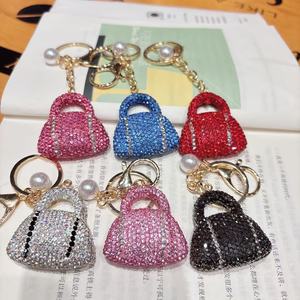 Wholesale Sparkling Mini Handbag <b>Keychains</b> <b>Personalized</b> Bag Pendants Car <b>Keychains</b> Colorful Diamond Handbag Bling Keychain - Product Image 1