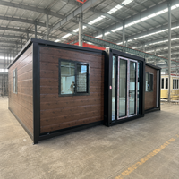 Villa de Luxe Préfabriquée Prête à Habiter avec 2 Chambres, Maison Conteneur Extensible de 20 Pieds, Mini-Maison Mobile Préfabriquée