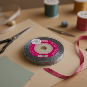 ริบบิ้นผ้าซาติน 0.6 ซม. 25 หลา สีเทาเดนิม D-42 - Product Image 2