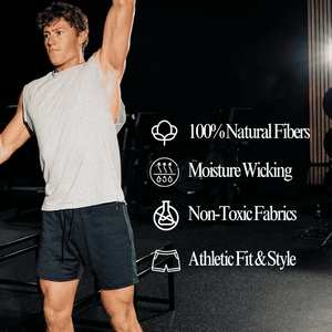 Người Đàn Ông Của Thể Thao Hai Lớp Merino Len + Cotton Hữu Cơ Quần Short Thoáng Khí Cho Ngoài Trời Giản Dị Phòng Tập Thể Dục Đào Tạo Thân Thiện Với Môi Giữa Eo - Product Image 6