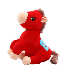 OEM cavallo <span class=keywords><strong>rosso</strong></span> della mascotte del fumetto farcito peluche piccolo giocattolo - Product Image 2