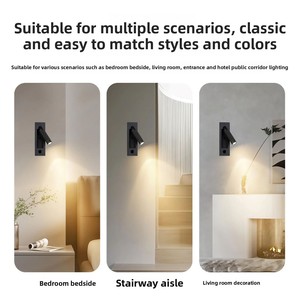 Lámpara de Pared Empotrada Moderna |   Lámpara de Noche de Aluminio con Rotación de 360° Cabezal Giratorio para Hotel y Hogar - Product Image 6