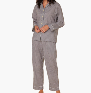 <span class=keywords><strong>Ensemble</strong></span> <span class=keywords><strong>de</strong></span> pyjama pour femmes, 2 pièces, manches longues, boutonné, taille élastique, vêtements <span class=keywords><strong>de</strong></span> détente, vêtements <span class=keywords><strong>de</strong></span> nuit, vêtements <span class=keywords><strong>de</strong></span> printemps, pyjama à carreaux avec logo sur le devant - Product Image 2
