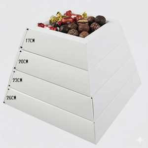 Caja <span class=keywords><strong>de</strong></span> Lujo para Regalo con Forma <span class=keywords><strong>de</strong></span> Pirámide en Cartón Colorido Personalizado para Alimentos, Aperitivos, Macarons y Pasteles para Llevar y Catering - Product Image 3