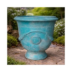 Modern Fiberglass Planter Pot <b>Large</b> Decorative Flower Container Classic <b>Urn</b> Style for Garden Patio Home Decor Decor - Product Image 1