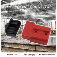 Connecteur de batterie de haute qualité 2P 6AWG 50A avec contact en cuivre, boîtier en PC, pour chariot élévateur électrique, prise de charge rapide