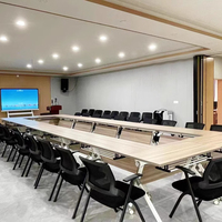 Bureau de conférence pliant mobile moderne Mobilier de bureau en bois Table de salle de réunion de conférence