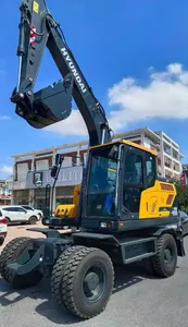 Excavadora de Ruedas Coreana Nueva de 15 Toneladas y 125KW, Gran Potencia de Excavación, Alta Eficiencia Operativa, Color Amarillo, para Construcción - Product Image 2