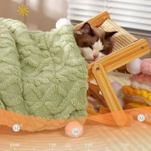 Couverture pour animaux de compagnie de luxe, écologique, hypoallergénique, durable, en polaire d'agneau, motif Hibiscus, pour chats et chiens, toutes saisons - Product Image 4