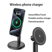 Soporte de Escritorio con Certificación RoHS, CE y FCC, Cargador Inalámbrico Portátil de 15W para Teléfono Móvil, Base de Carga Inalámbrica para iPhone 15 Pro Max