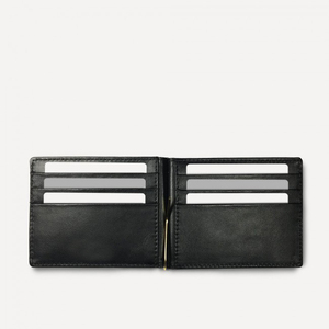 กระเป๋าสตางค์หนังแบบพับสองตอนสำหรับผู้ชาย พร้อมที่หนีบเงิน ขายส่ง - Product Image 2