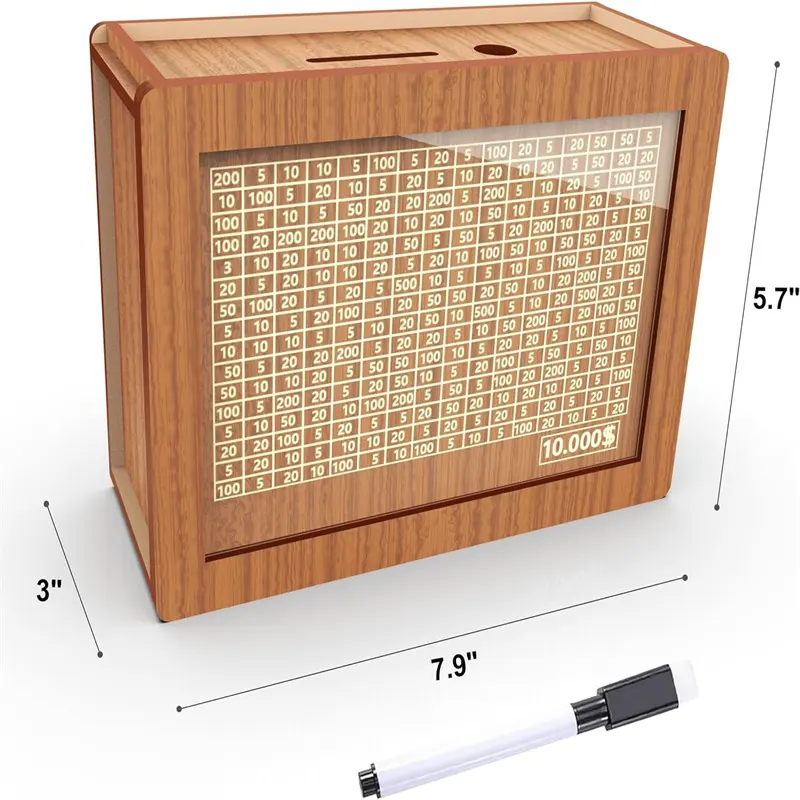 Kotak celengan kayu dekoratif yang aman untuk uang kustom sesuai pesanan membantu anak-anak dan orang dewasa untuk mengembangkan kebiasaan menghemat