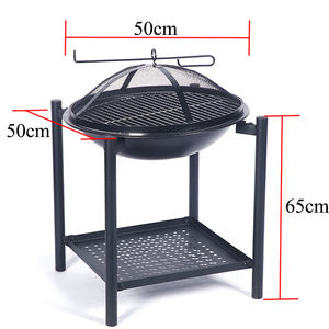 Gril <span class=keywords><strong>vertical</strong></span> à charbon de bois de camping en plein air avec planche de stockage de bois de chauffage - Product Image 3