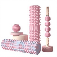 Lot de rouleaux de massage en mousse solide en forme de croissant, double zone, fermeté moyenne, outil de massage manuel pour yoga, relaxation des muscles des jambes à domicile en EVA