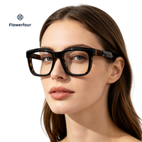 Monture optique en acétate noir uni avec branches effet écaille, lunettes pour hommes et femmes, idéales pour le bureau et le quotidien