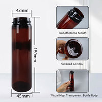 Bouteille à pompe en plastique PET transparent ambré 180ml 200ml 250ml pour savon nettoyant pour le visage avec brosses en silicone