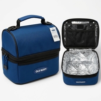 Sac à déjeuner isotherme pliable à double compartiment, en Oxford 600D, double couche, avec poche en filet, pour l'école