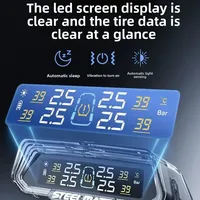 Sistema de Monitoreo de Presión de Neumáticos Inalámbrico Solar Steel Mate TPMS con Sensor Externo Integrado, Detector de Presión de Neumáticos Automático TPMS
