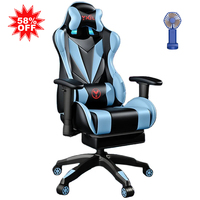 Chaise de jeu Ordinateur Maison Chaise ergonomique inclinable Pivotant Confortable Chaise de bureau sédentaire