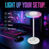 Lampe de Table UFO RGB ABS+Fer Rechargeable Sans Fil à LED, Veilleuse Tactile USB-C, Lumière d'Ambiance pour Chambre, Bar, Cadeau OEM - Grande Vente