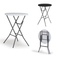 Table de barre pliante ronde blanche portative de moule de coup de haute qualité pour des événements de partie