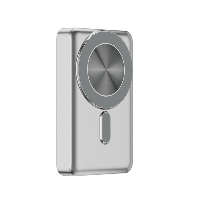 Ultra Portable Mini Power Bank 5000Mah  Aluminum Power Bank  Magnet Fast Wireless Charging Power Bank
