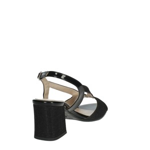5030 sandali con tacco nero con chiusura a lacci alla moda Design alto a punta per la primavera estate uso esterno tessuto pizzo gomma PU - Product Image 3