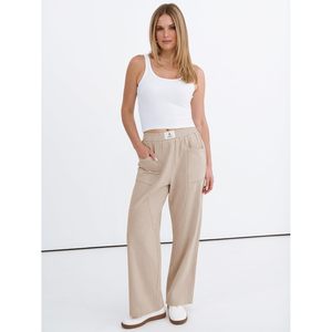 FOXA Womens Casual Pants High Waisted Elastic Waist Straight Leg Lounge Trousers With Pockets Breathable Summer Wear - Product Image 6