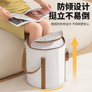 Foldable Foot Bath <b>Bucket</b> Nylon Portable Insulated For Adult Travel Home Use - Product Image 2