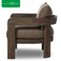 Fauteuil individuel moderne en bois pour jardin, cour et terrasse