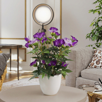 Fleur artificielle de volubilis en pot en plastique, en polyester, faite à la main, écologique, pour la maison, les anniversaires et l'aménagement paysager