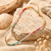 Collier en pierre naturelle, collier ras du cou à facettes, collier à perles, bijoux bohèmes, bijoux pour femmes, mode