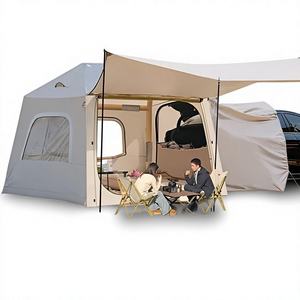 Tente de glamping gonflable connectée à la voiture avec auvent avant, personnalisable OEM, imperméable et coupe-vent, fournisseur d'usine en gros - Product Image 1