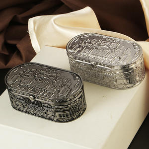 Candelabros Redondos Judíos de Jerusalén, Portavelas Metálicos de Viaje para Shabat, Menorah - Product Image 3