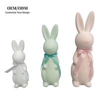 Figurines de lapin de Pâques personnalisées, créatives et colorées, en fausse fourrure, avec nœuds papillon, en polystyrène, pour intérieur, vente chaude