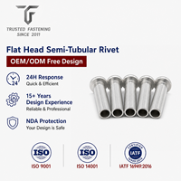 Rivets semi-tubulaires à tête plate en cuivre TianFang pour accessoires d'établi, plaqués étain, fabrication OEM ODM fiable
