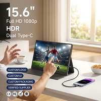 Nouvel écran portable IPS 15,6 pouces 1080P, écran tactile 10 points, double écran, haut-parleur intégré, anti-lumière bleue, HDR, extension d'écran pour ordinateur portable