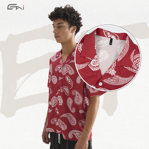 Summer Fashion Paisley Style Short Sleeved <strong>Shirt</strong> Custom Printing Paisley Designer <strong>Revere</strong> <strong>Collar</strong> t <strong>Shirts</strong> for Men - Product Image 4