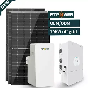 RTPOWER 545W 540W太阳能电池板家用完整混合太阳能系统，带10Kw太阳能逆变器
