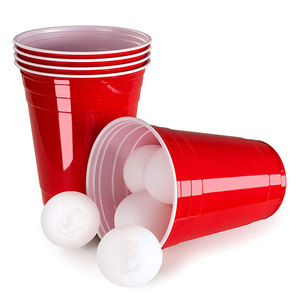 Özel Logo baskılı 16oz plastik bira Pong oyunları için tek kullanımlık bardaklar özelleştirilebilir bira Pong bardaklar için kırmızı tek kullanımlık Drinkware - Product Image 1
