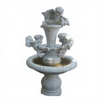 Figurine d'ange en pierre de marbre, Sculpture de fontaine d'eau, matériau d'intérieur