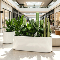 Pot de fleurs rectangulaire arrondi moderne en métal, jardinière extérieure anti-rouille avec revêtement en poudre pour projets commerciaux