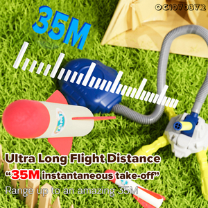 Mehrfach Winkelverstellbare Flexible Pedal-Luftraketenpistole mit Leuchteffekt, Schaumstoff-Raketenwerfer Spielzeug und Spiele für Kinder mit 3 Raketen - Product Image 3