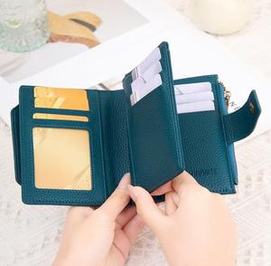 New <b>RFID</b> Blocking Women's Coin Purse with Lychee Pattern Three Fold Card Holder Fashionable and Portable Short <b>Wallet</b> - Product Image 2